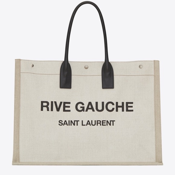 Saint Laurent Handbags - Saint Laurent Rive Gauche Linen Tote